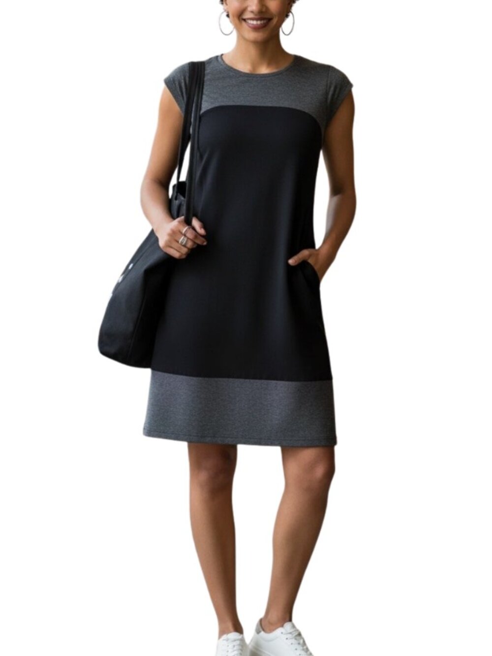 Vince Black Gray Wool Angola Womens Dress